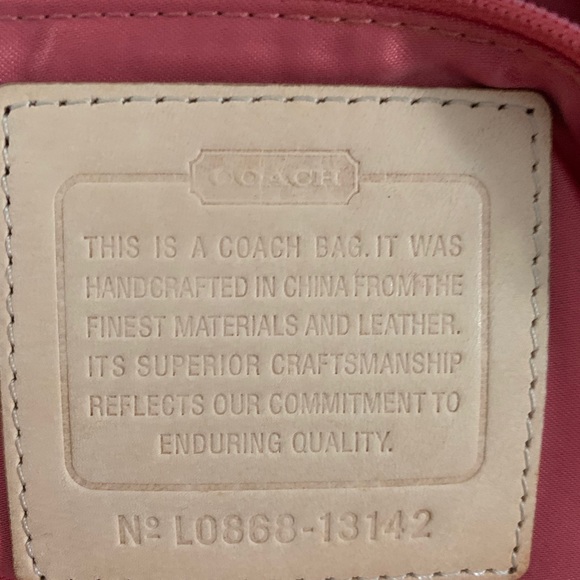 Sherbet “c” Coach Leather Handbag - Picture 4 of 5